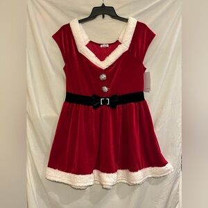 Born Famous Juniors XXL Red White Mrs. Claus Short Sleeve Skater Dress NWT